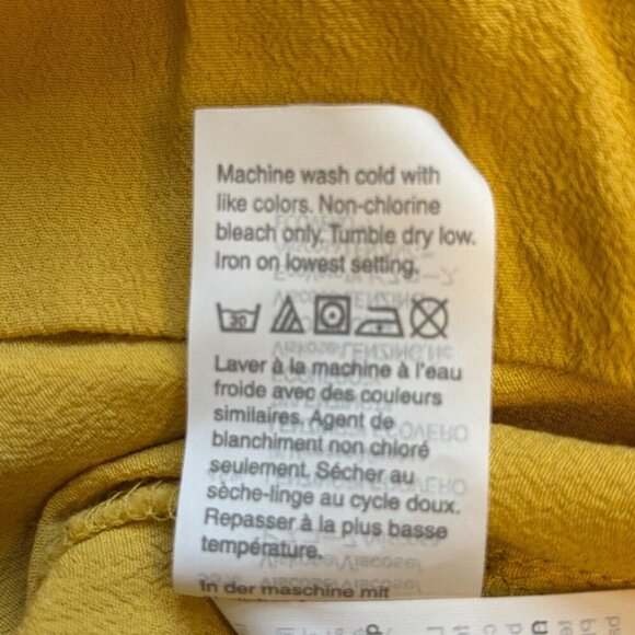 MADEWELL Raelynn Wrap Blouse V-Neck Greek Gold Front Tie Sz Small EUC - Picture 4 of 5